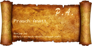 Prasch Anett névjegykártya